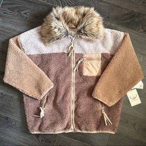 Boundless North Fleece and faux fur oversized coat